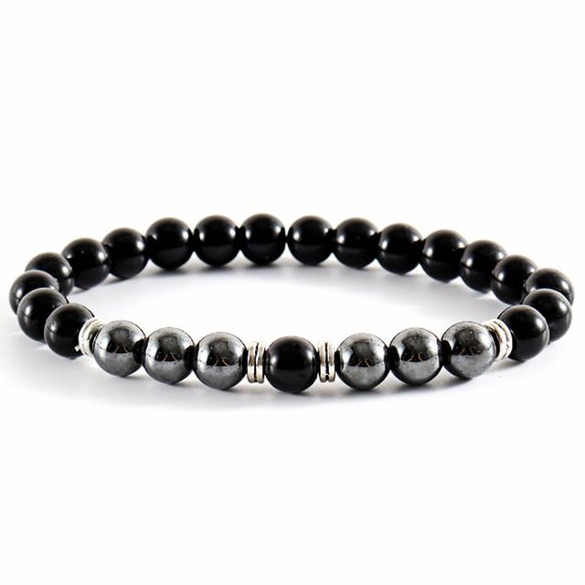 Браслет Strand для мужчин, модный, ручная работа, 8 мм, матовый браслет из гематитового камня, для мужчин, ювелирные изделия, подарок, Pulsera Hombre
