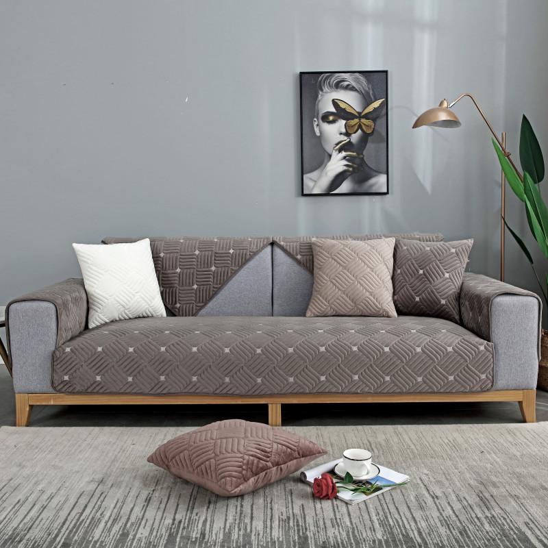 Winter Plush Sofa Cover Non-slip Modern Slipcover Couch Seat Cushion Sofa Towel Sofa Covers For Living Room Home Decor