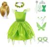 Children's Tinker Bell Fairy Princess Dress Polyester Fiber Fabric Perfect For Kids' Halloween Cosplay 80-150cm