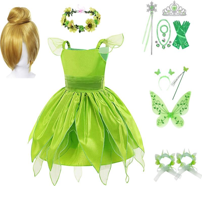 Children's Tinker Bell Fairy Princess Dress Polyester Fiber Fabric Perfect For Kids' Halloween Cosplay 80-150cm