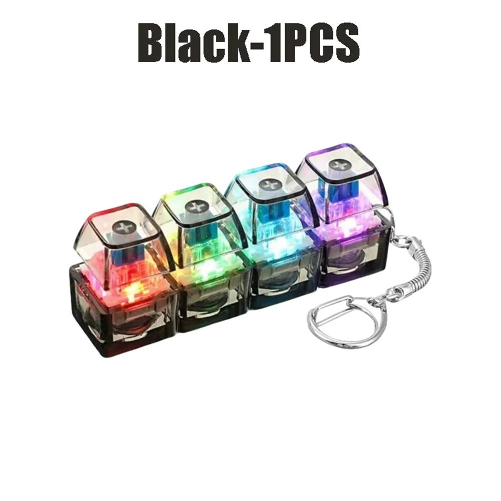 Led Light-Up Keychain Keyboard Clickable Button Fidgeting Plaything For Stress Stress Ease Portable Desk Accessory Office Decor Gift