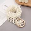 Buckle Coat Belt Elastic Band Beadeds Body Chain Elegant Pearl Waist Belt  Women