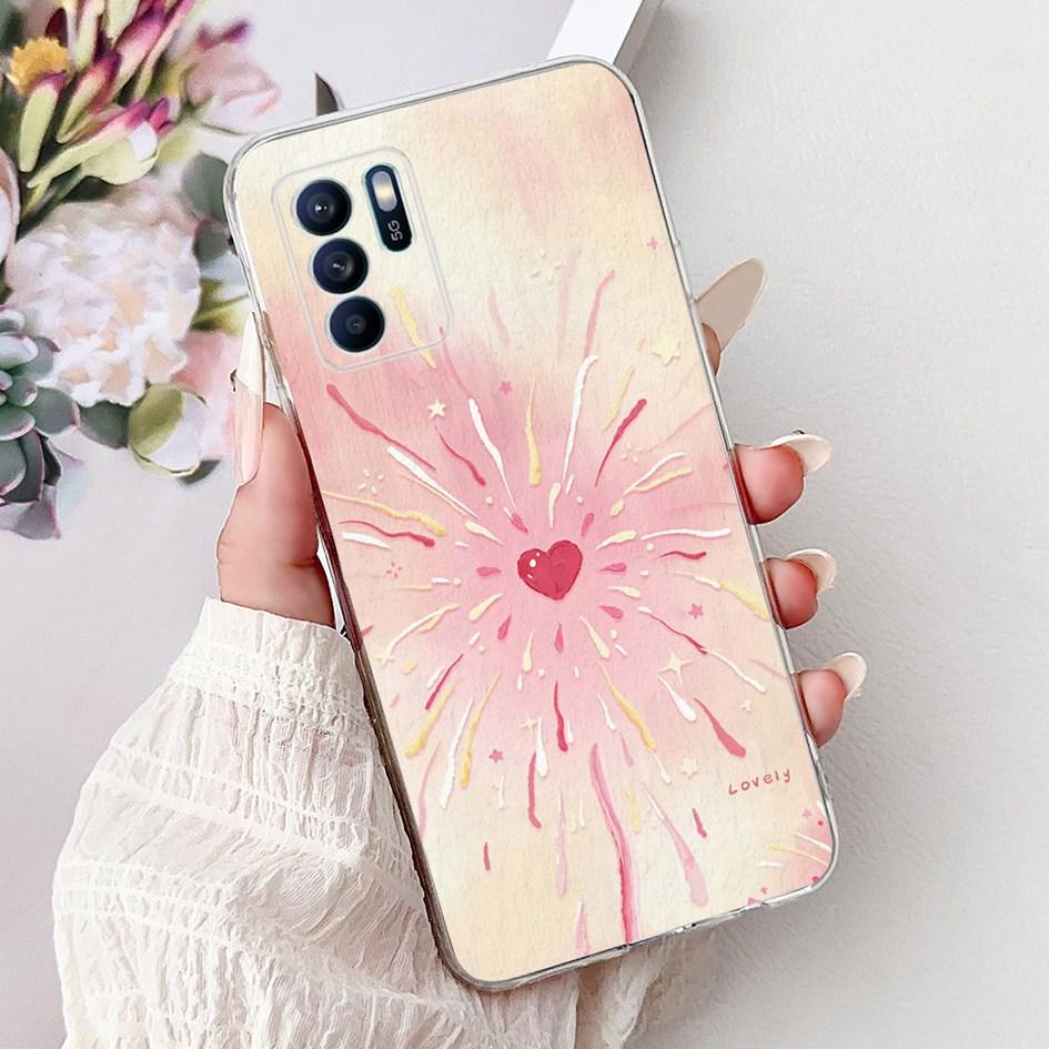 For OPPO Reno 6 6Z 5G Case CPH2237 CPH2251 Cover Fashion Flower Soft Silicon Bumper on OPPO Reno6 Pro CPH2249 Reno6 CPH2235 Capa
