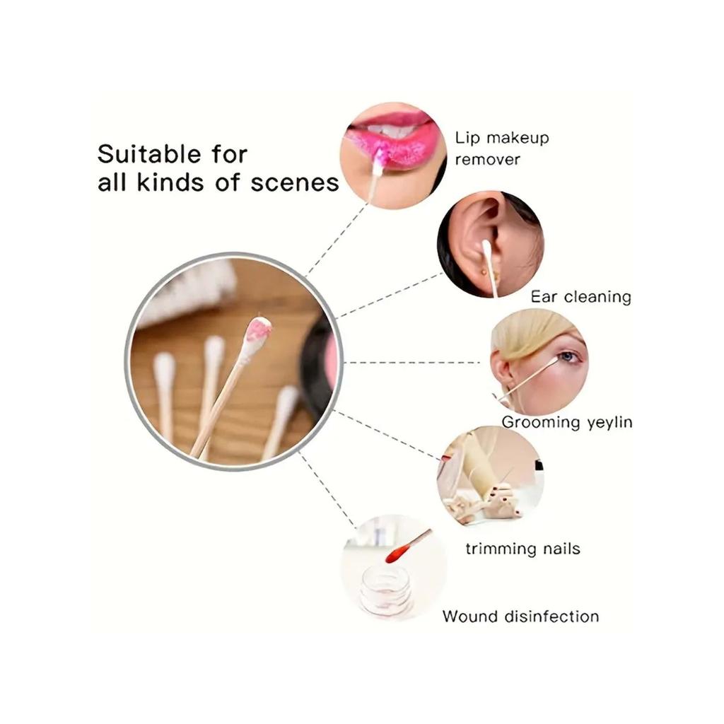 15cm Round Head Cotton Swab Portable Household Cleaning Supplie Beauty Swabs Eyebrow Tattoos Cleaning Tools Used for Eyebrow Trimming