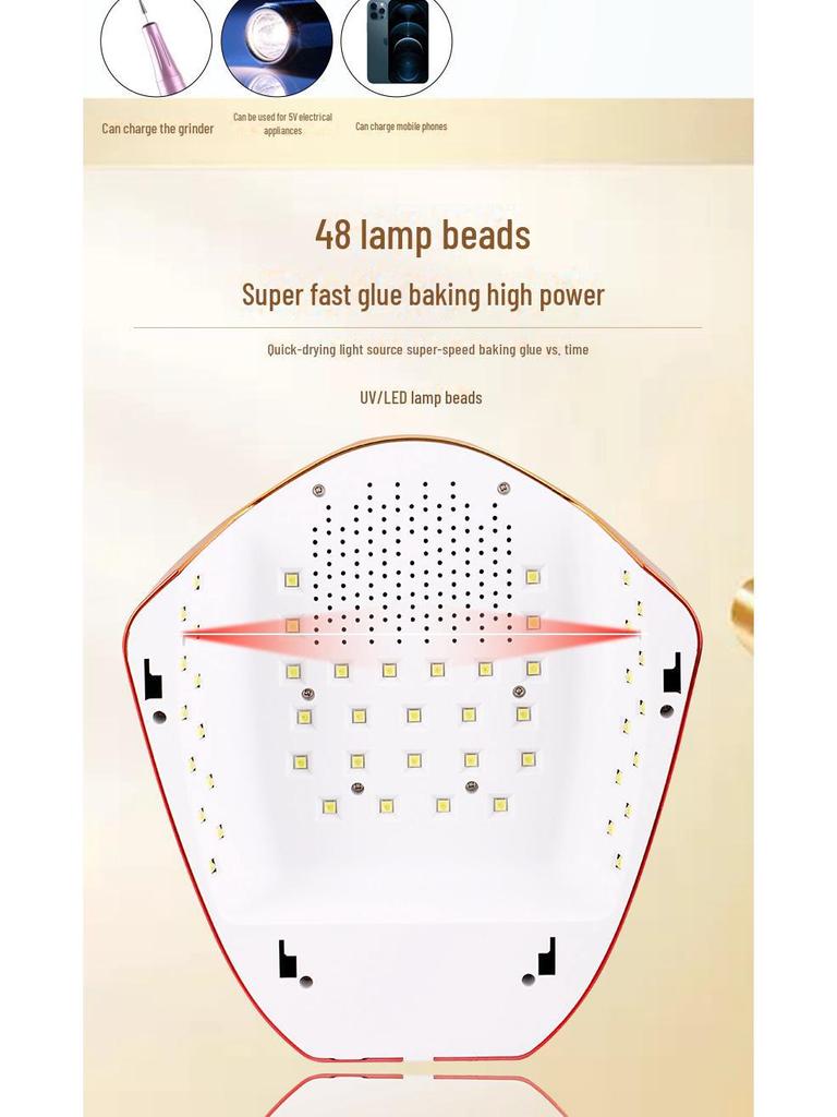 Беспроводная сушка для ногтей: Большое пространство, быстросохнущая лампа для светотерапии ногтей