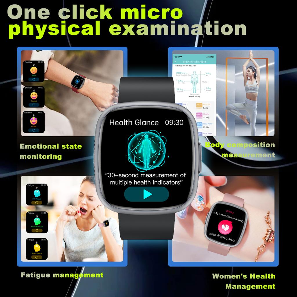 2025 Smart Watch Blood Pressure Health Monitoring ECG HRV Bluetooth Call SOS Men Women Sport Fitness Tracker Blood Oxygen Watch