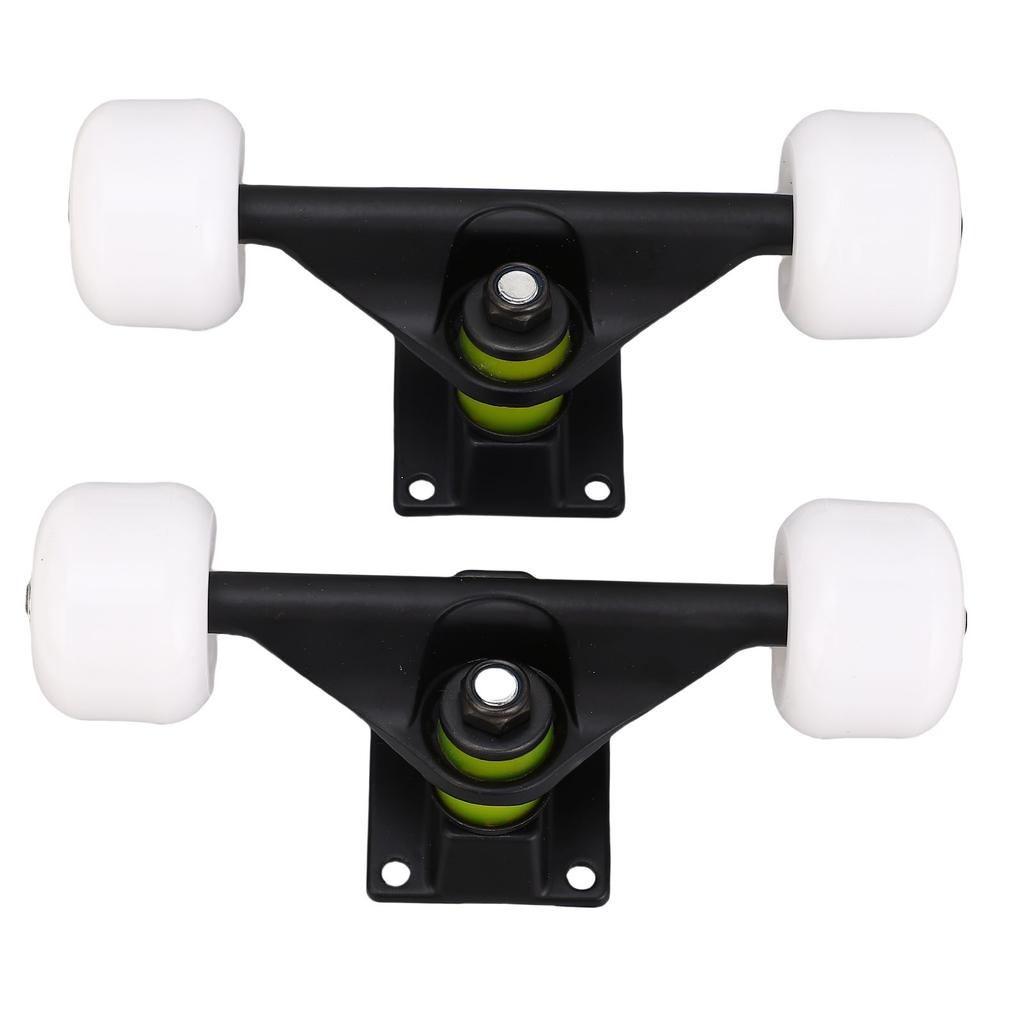 2PCS   Trucks Set with 4 Wheels Aluminum Alloy 5 Inch Shock Absorption  board Truck for Replacement