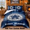 Leicester City Pattern Bedding 3Pcs Set Custom Name, Bed Sheet And Pillowcases For Home Bedroom
