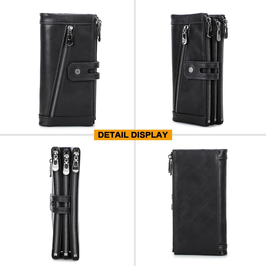 CONTACT'S женский удлинённый бумажник из натуральной кожи с отделениями для пластиковых карт, монет и мобильного телефона