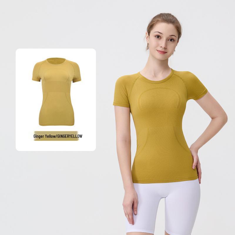 Женский короткий топ для йоги LULU 1.0 с коротким рукавом, быстросохнущий