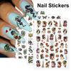 Nail Decals Chinese Slider Dragon Snake 3D Black Nail Stickers Gothic Style