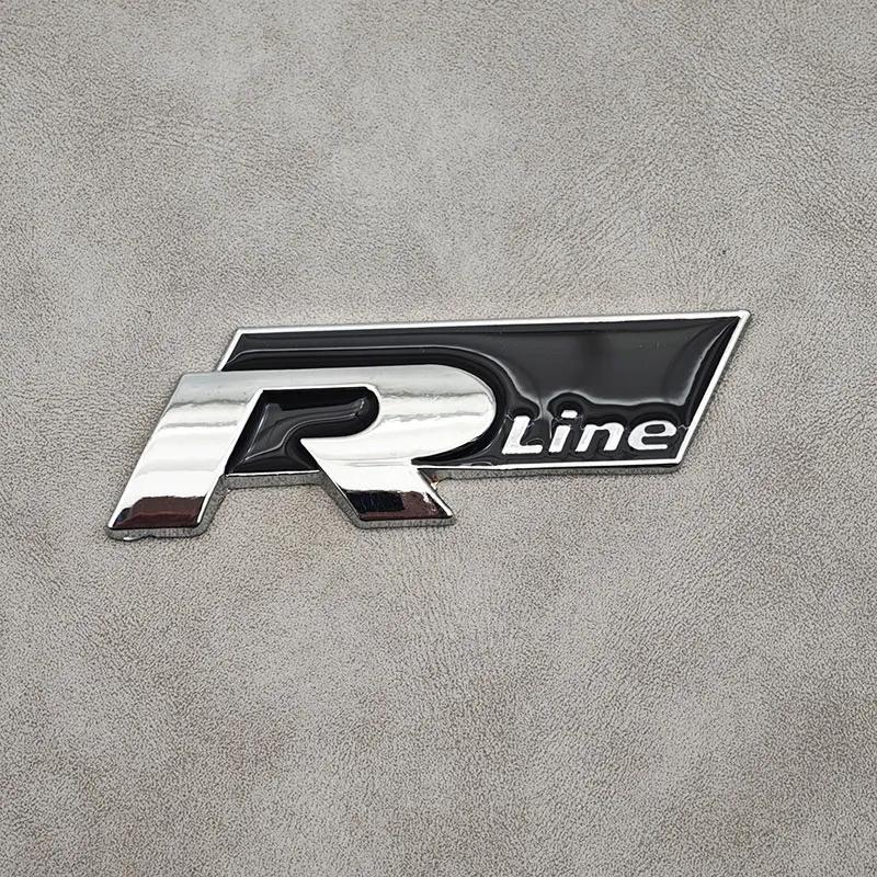 3D Metal R Line R Logo Front Grill Emblem Car Rear Trunk Sticker For Volkswagen VW R Line Golf 4 5 6 7 Touran Polo Accessories zd6