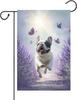 Welcome Spring Garden Ag Buttery French Bulldog 12x18 Inch Double Sided Small Yard Ags Lavender Seasonal Ags for Out