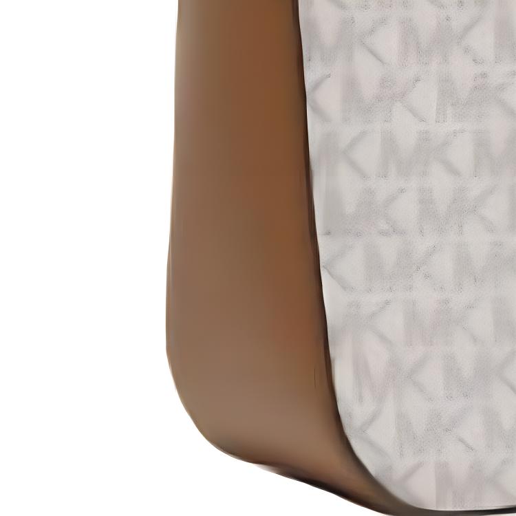 Michael Kors Mk Lyra Сумка-тоут на плечо с монограммным логотипом из покрытого холста Маленькая женская сумка Ванильно-белый Желудочно-коричневый 35F4G1YS5B-150