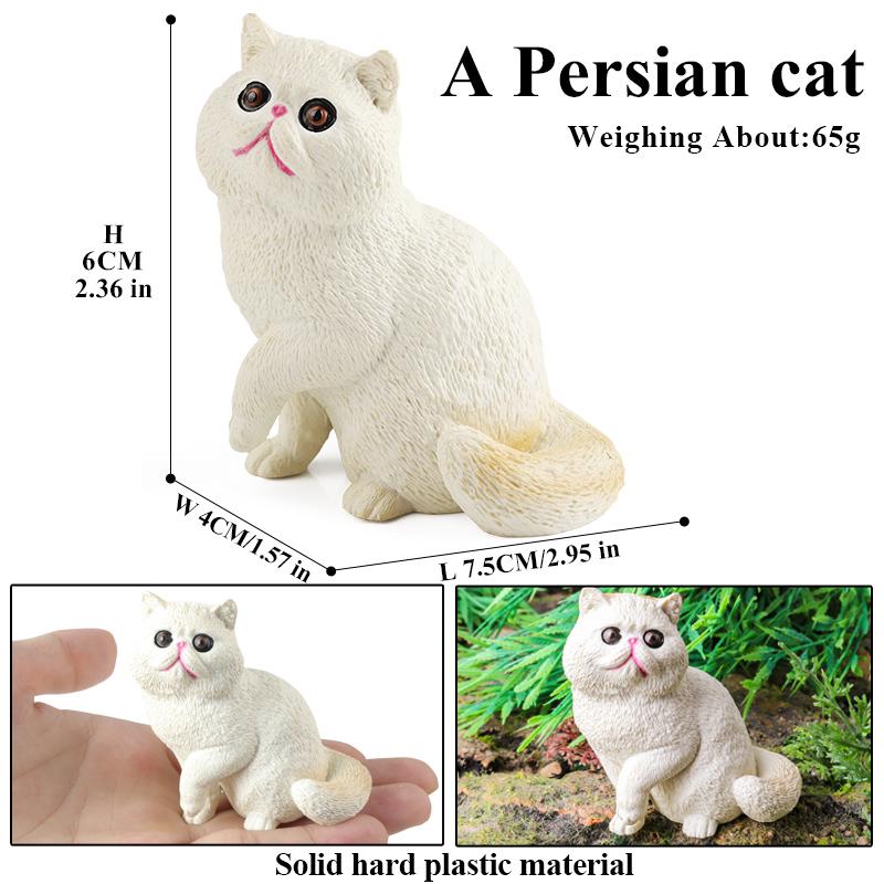 Oenux Cat Model Siamese Devon Rex Sphynx Ragdoll Persian Action Figure Cat Kitty Bobtails Figurine Cute Decoration Kids Toy Gift