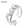 Lindon Classic Copper Alloy Zircon Ring Ladies Jewelry Wedding Promise Party Gift