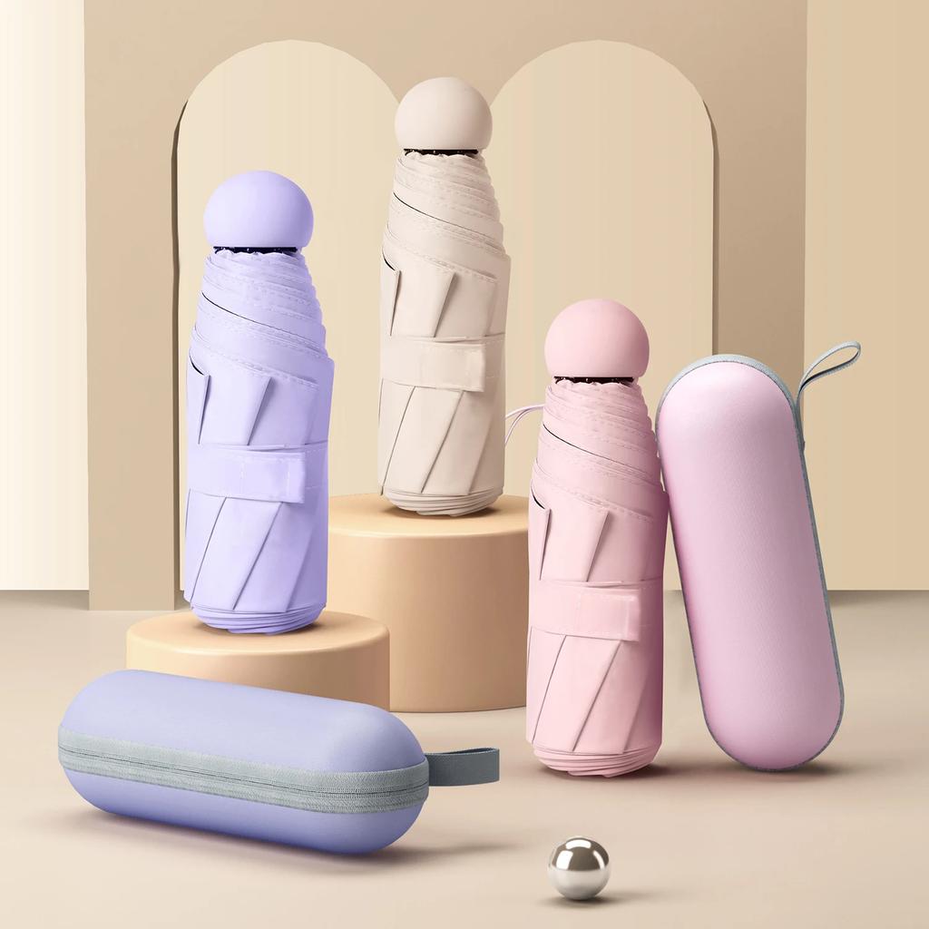 Мини складной зонт с защитой от ультрафиолета Мини-зонт от солнца двойного назначения портативный ящик для хранения солнцезащитного зонта Мини-зонт 001