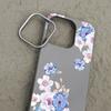 Кожаный текстурный мягкий чехол TPU для iPhone 16 15 14 Pro Max 14 Plus 13 12 Pro Max 11 синий цветочный узор противоударный чехол для телефона