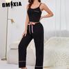 Pajamas Women Summer Suspenders Trousers Two-piece Set of Ladies Homewear