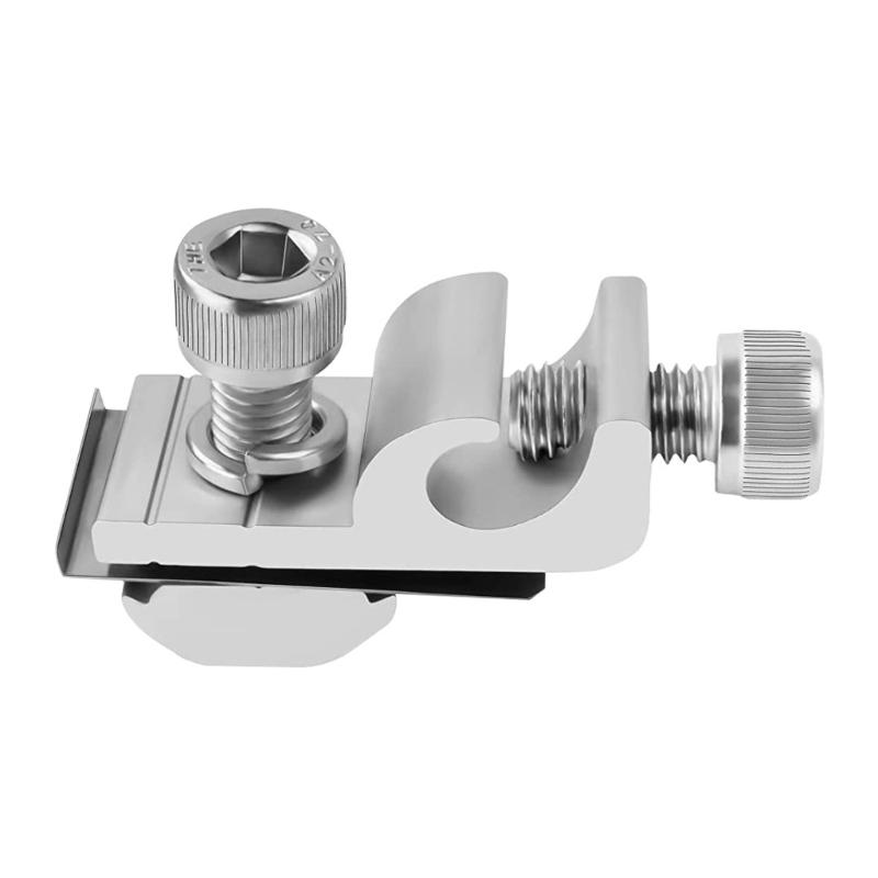 Pack of 4 Aluminum Solar Grounding Clamps with Adjustable Screws & strong Design Easy to Use for Photovoltaic Panel