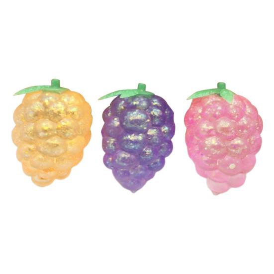 1/3/5Pcs Stress Relief Toy Soft Elastic TPR Material Decompression Toy Glitter Grape Shape Design Portable Small Size Squeeze Toy