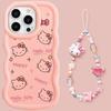 Pink Cute Hello Kitty Cat Chain Casing For OPPO Realme C85 Pro 15 14 Pro C75 C67 C63 C55 C35 C53 C65 C51 C61 5G INS Cartoon Case