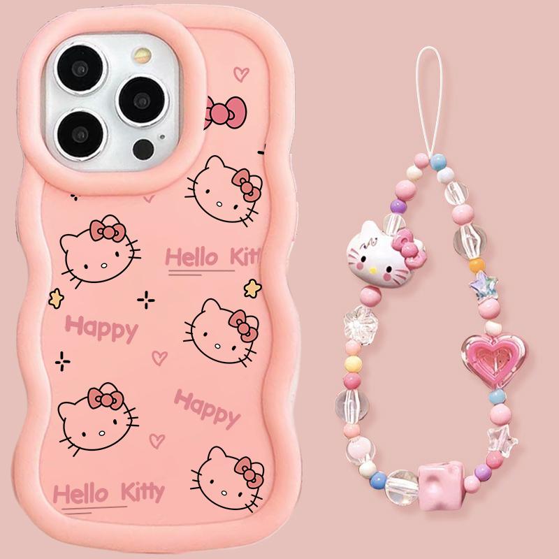 Pink Cute Hello Kitty Cat Chain Casing For OPPO Realme C85 Pro 15 14 Pro C75 C67 C63 C55 C35 C53 C65 C51 C61 5G INS Cartoon Case