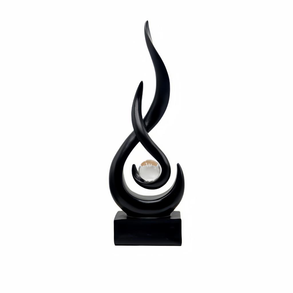 Modern Flame Resin Sculpture, Art Deco - Decorative Statue