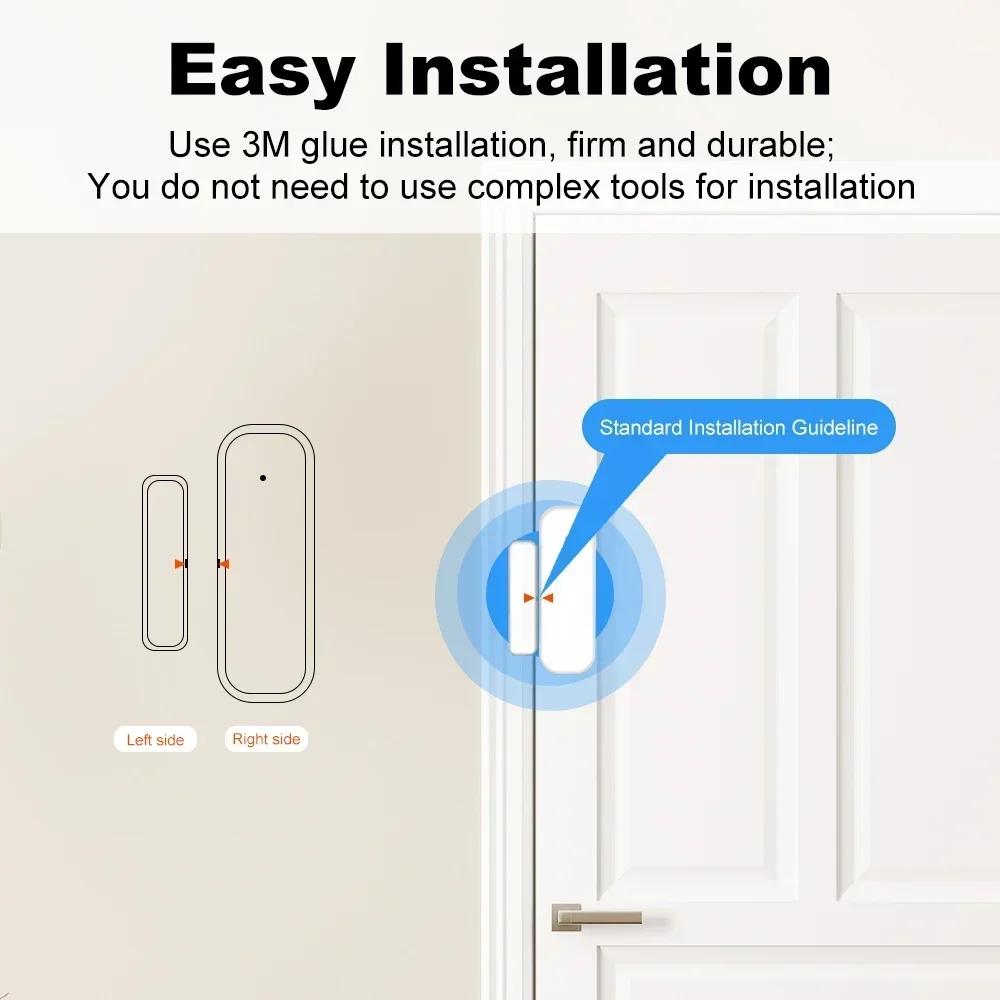 For Tuya Zigbee Door Sensor Window Entry Sensor Security Burglar Door Sensor Alarm SmartLife Magnetic Door Sensor Home Assistant