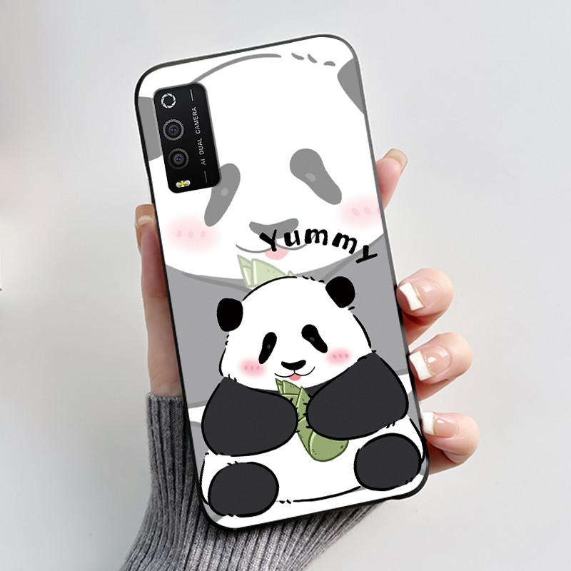 Casing For TCL 205 Case 4187D Aesthetic Fashion Cute Cat Cartoon Black Matte Soft Silicone Back Cover Shockproof TPU Phone Case