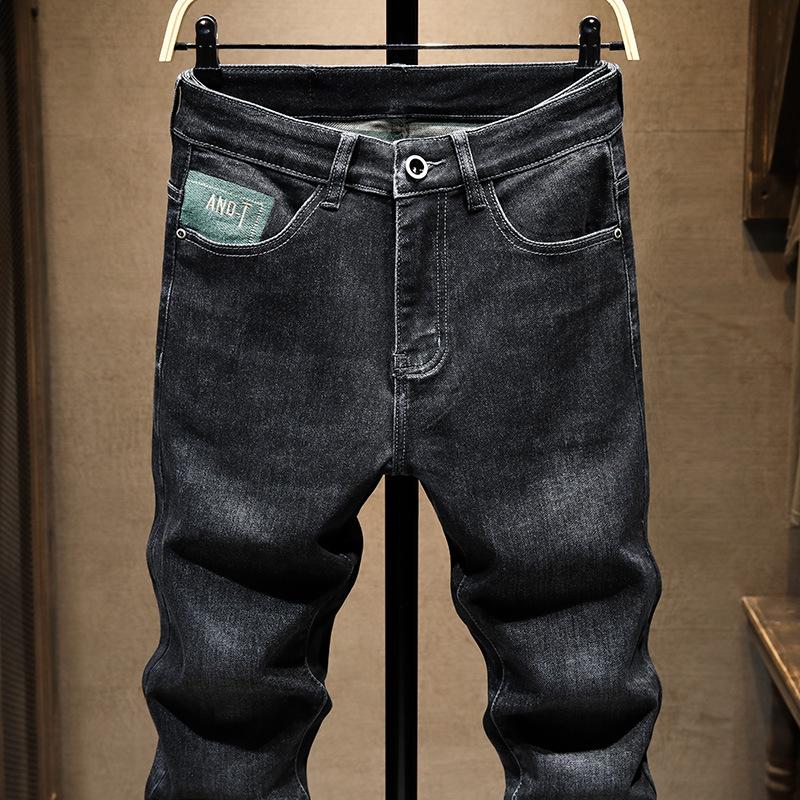 Весна и осень новые черные джинсы мужские модные брендовые с принтом и вышивкой Micro Harlan повседневные модные длинные брюки мужские