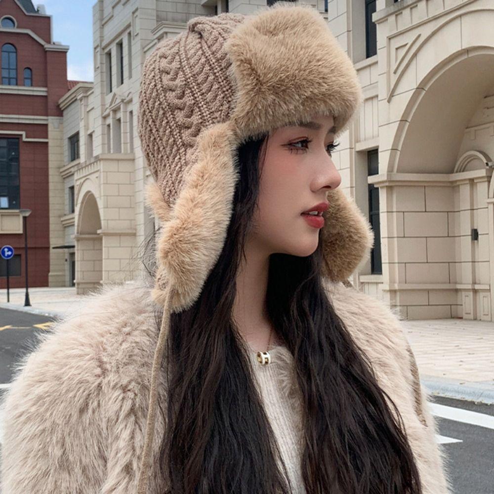 Warmth Lei Feng Hat Thickened Plush Hood Cap Fashion Extended Ear Protection Hat