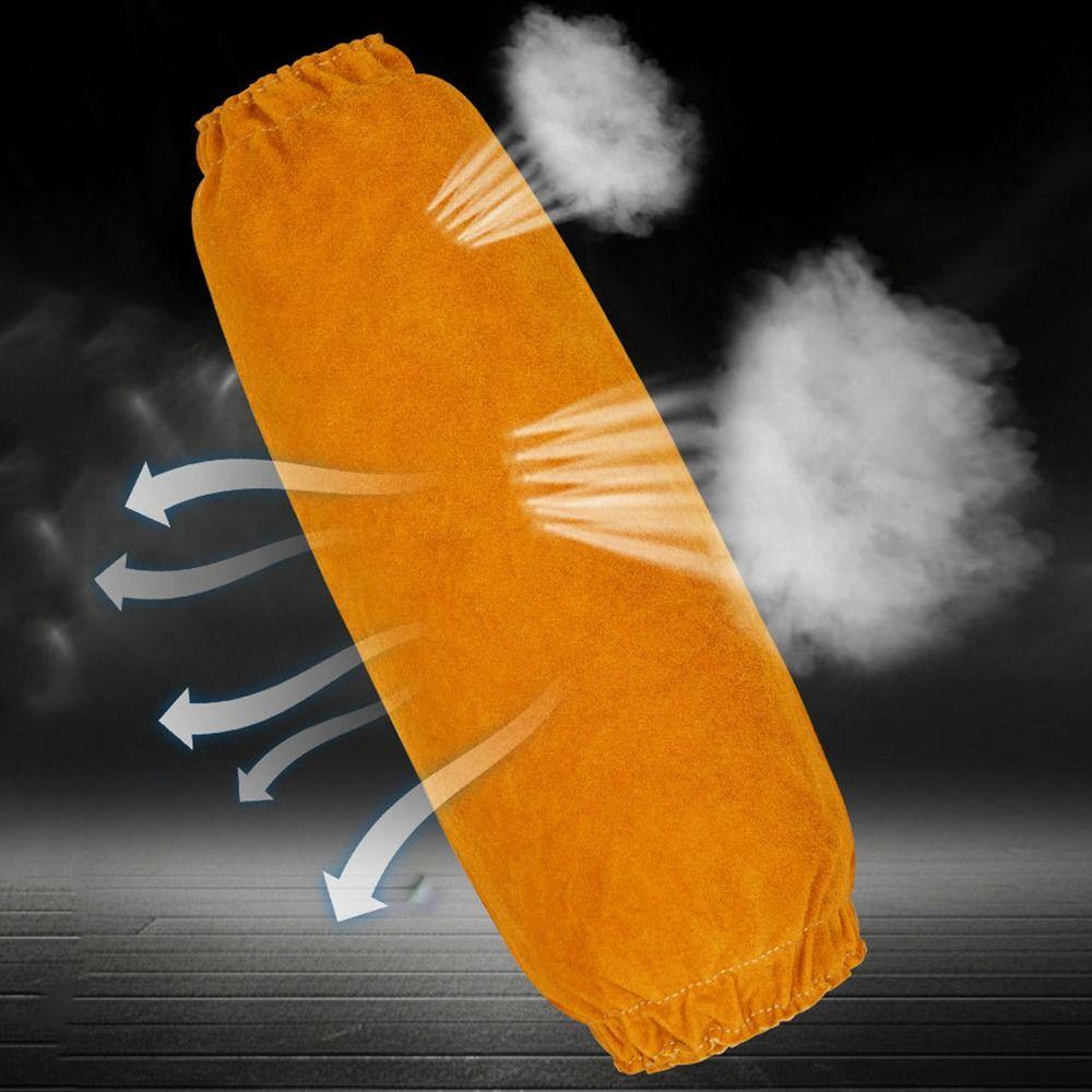 Heat Resistant Leather Welding Sleeve Cover Fireproof Cow Leather Arm Guards Spark Protection