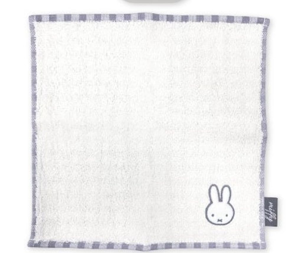 Marimo Craft Miffy Gauze Gingham W25 X Handkerchief, Gray, H25cm, DBM-1864