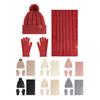 Winter Hat Scarf Gloves Set for Women Fleece Lined Pom Pom Skull Cap Long Scarf And Gloves Set Warm Knit 3 Pcs Set for Cold Weather