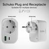 Sbs 20w wall charger with socket usb-a usb-c white