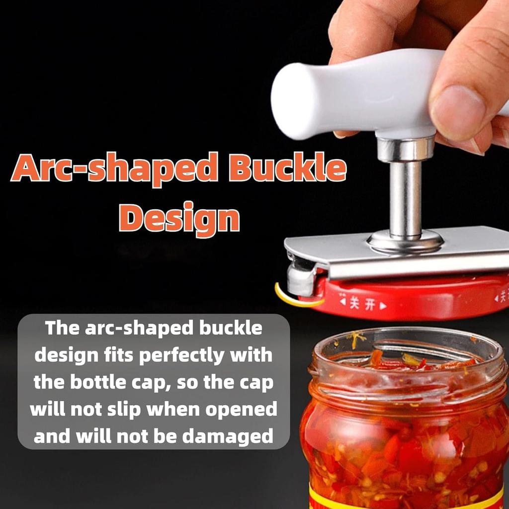 2pcs Stainless Steel Bottle Cap Opener Portable Adjustable Jar Lids Opener Labor-saving Glass Can Openers Manual Kitchen Gadgets