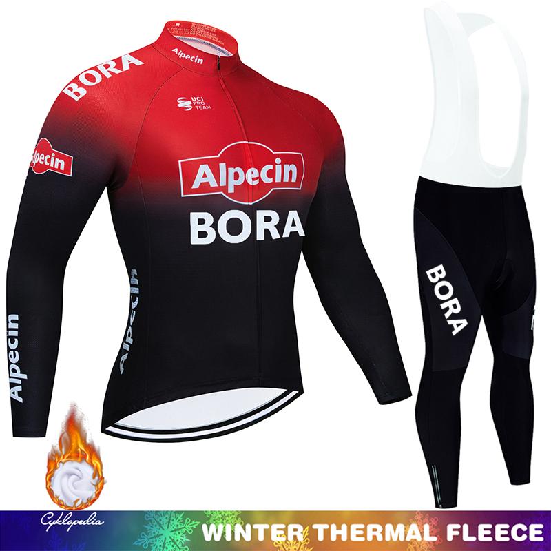 Winter Warm Mens Cycling Clothes Thermal Jersey UCI Men's Biking Long Sleeve Clothing Fleece Mountain Bikes Man Set Winter Suit