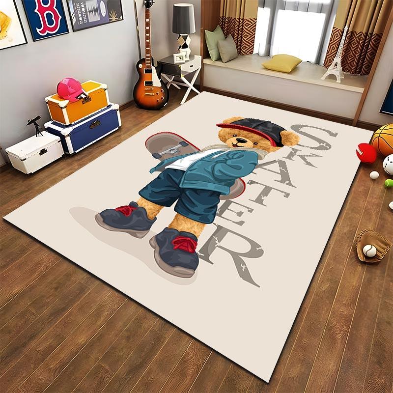 Cool Bear Graphic Carpet for Kids Room or Living Space Decor Suitable for use as an anti-slip for living room bedroom sofas