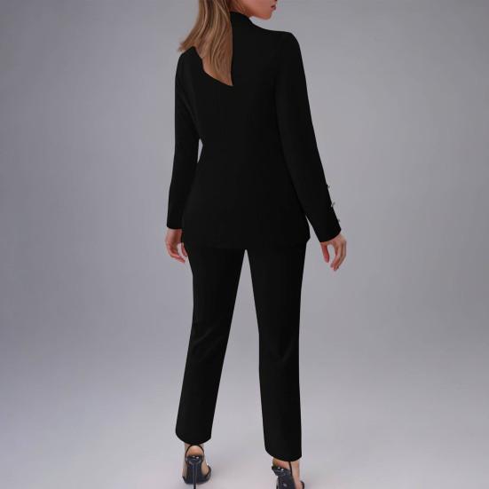 Женский брючный костюм, двубортный блейзер, комплект из 2 предметов, деловой наряд, женский офисный рабочий жакет и брюки