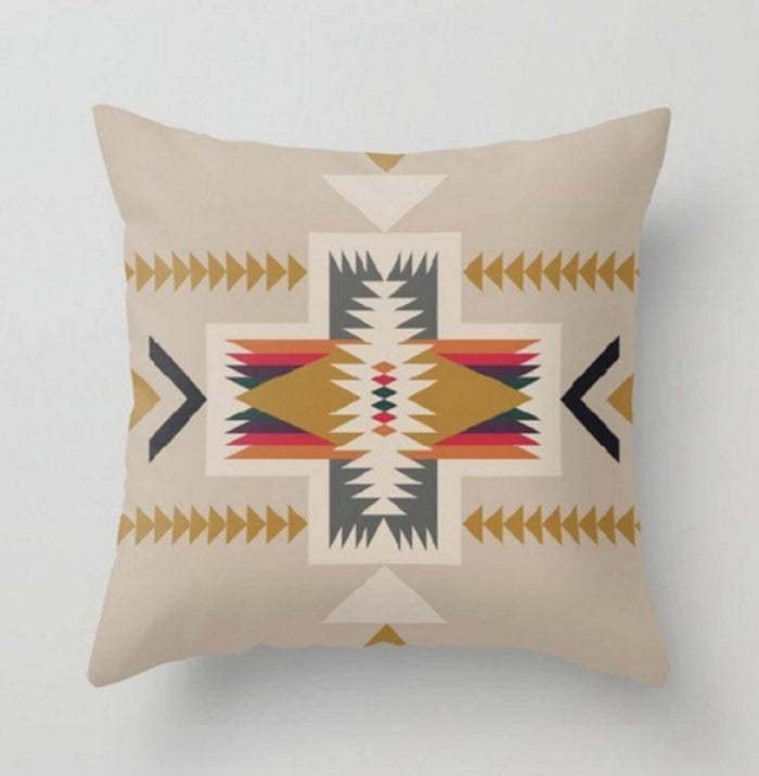 YunJeude Cushion Set of Nordic Stylish and Cute Ethnic Native Ortega Geometric Zipper Interior Decor of C Same Pattern on Both Covers, 45x45cm, 4,