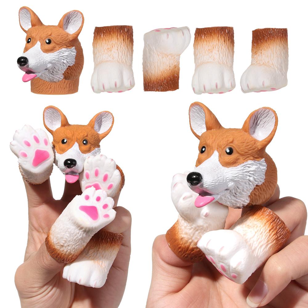 Vinyl Cat Animal Squirrel Random Combination Finger Dolls Hand Puppet Props