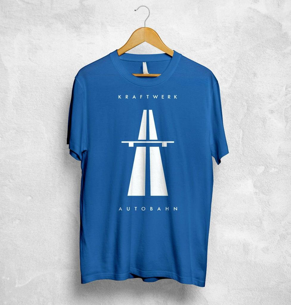 Blue Kraft-Werk Auto-Bahnn T shirt Retro Techno Electronic 1974 T shirt S-5XL