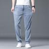 Летние ультратонкие мужские джинсы из лиоцелла, мягкие, дышащие, свободные, прямые, светло-голубые джинсовые брюки, деловой кэжуал, брюки из ледяного шелка