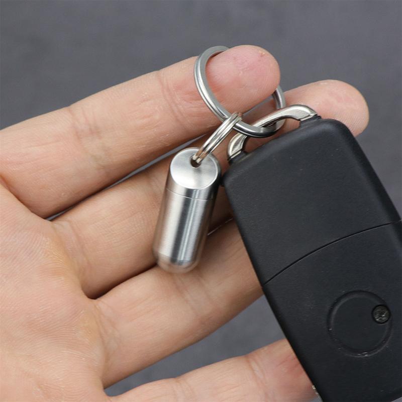 1Pcs Portable Waterproof Metal Capsule Box Mini Medicine Holder Stainless Steel Pill Case Mini Pill Holder Edc Tool Seal Bottle