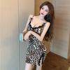 Sexy Lingerie Sexy Leopard Print Suspender Nightgown Passion Seduction Lace Bow Sex Suit Summer Flirting