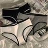 3Pcs Women's Milk Silk Triangle Panties Sports Style Minimalist Mid-Waist Underwear Breathable Daily Wear