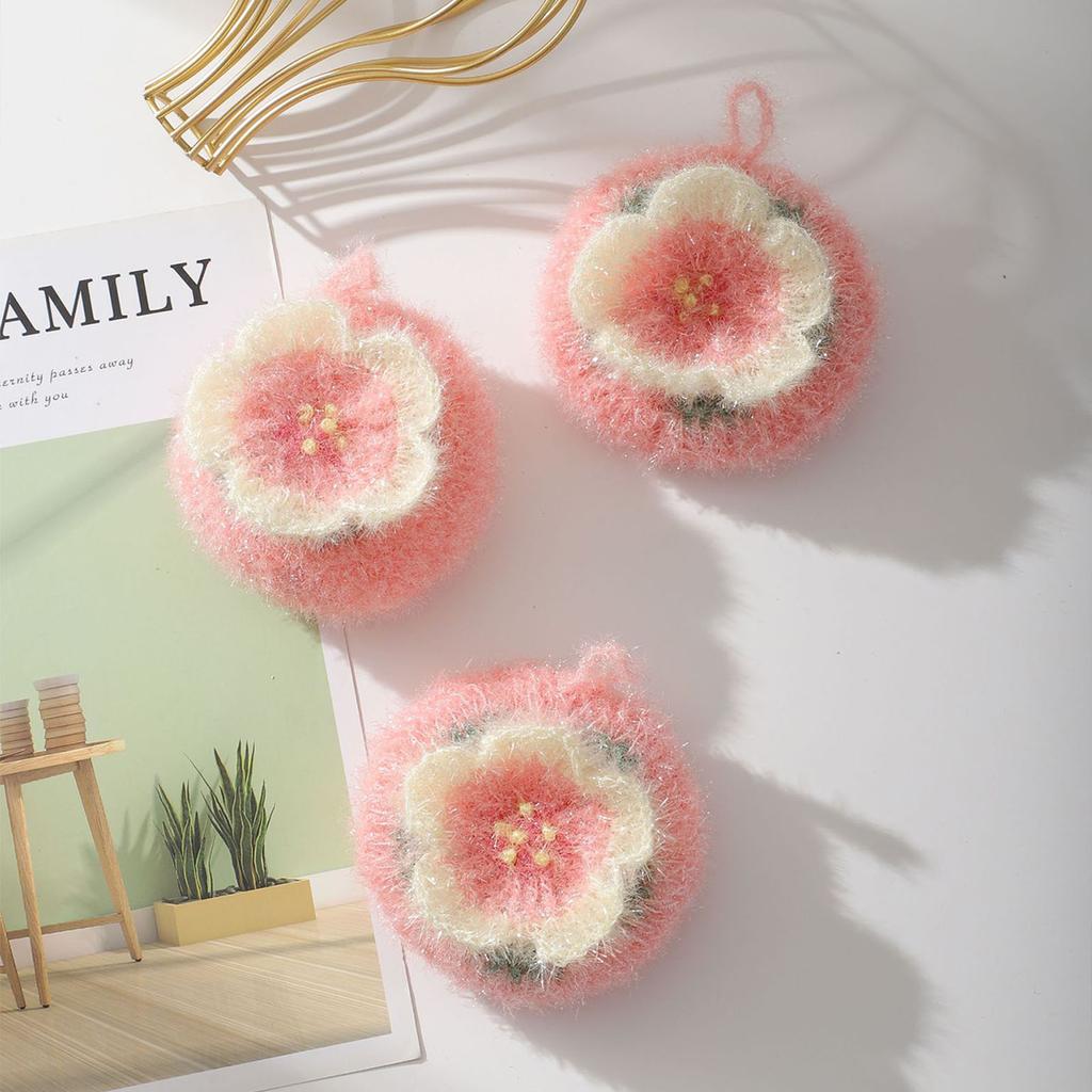 Kitchen Dish Cloths Absorbent Dish Rag Reusable Dish Towels Efficient Anti-grease Sakura Shape Cleaning Kitchen Acrylic