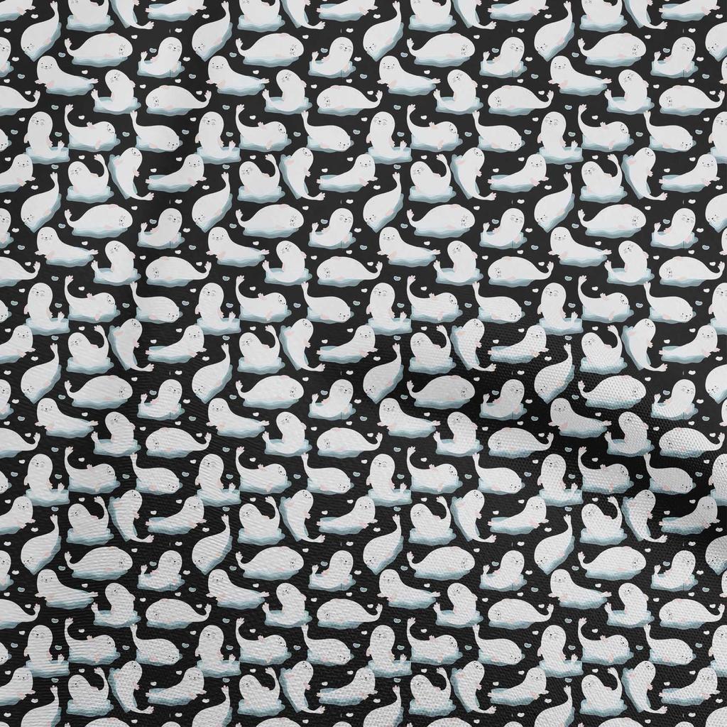 oneOone Cotton Flex Black Fabric Asian Kawaii Sewing Material Print Fabric By The Yard 40 Inch
