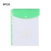 6 pcs PP Binder Folders A4 Punched Pockets New Binder Pocket  Office Organizer